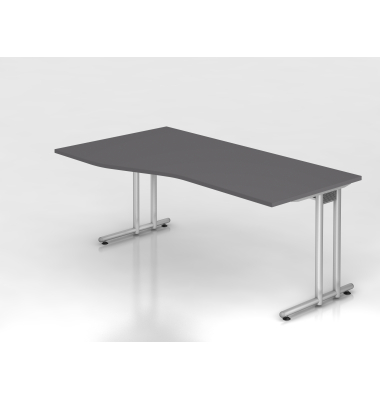 Schreibtisch VNS, 74cm (H), 180x100cm (BxT), graphit / silber