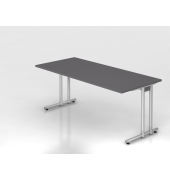 Schreibtisch VNS, 74cm (H), 180x80cm (BxT), graphit / silber
