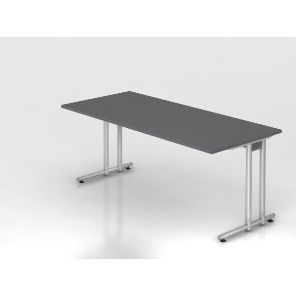 4032062322130 - NS19 Schreibtisch grafit rechteckig C-Fuß-Gestell silber 1800 x 800 cm