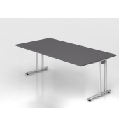 Schreibtisch VNS, 74cm (H), 200x100cm (BxT), graphit / silber