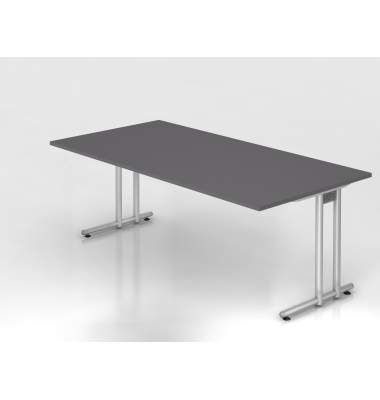 Schreibtisch VNS, 74cm (H), 200x100cm (BxT), graphit / silber