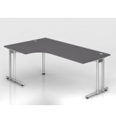 Schreibtisch VNS, 74cm (H), 200x120cm (BxT), graphit / silber