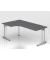 Schreibtisch VNS, 74cm (H), 200x120cm (BxT), graphit / silber