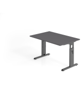 Schreibtisch VOS, manuell h&ouml;henverstellbar, 85cm (H), 120x80cm (BxT), graphit / graphit