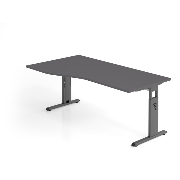 4032062322192 - Schreibtisch VOS manuell höhenverstellbar 85cm (H) 180x100cm (BxT) Graphit   graphit 4032062322192 Hammerbacher