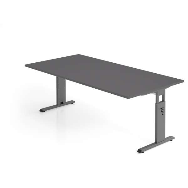 4032062322215 - Schreibtisch VOS manuell höhenverstellbar 85cm (H) 200x100cm (BxT) Graphit   graphit 4032062322215 Hammerbacher