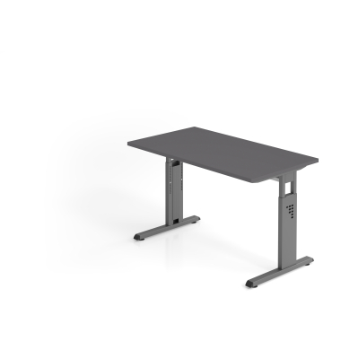 Schreibtisch VOS, manuell h&ouml;henverstellbar, 85cm (H), 120x67,2cm (BxT), graphit / graphit