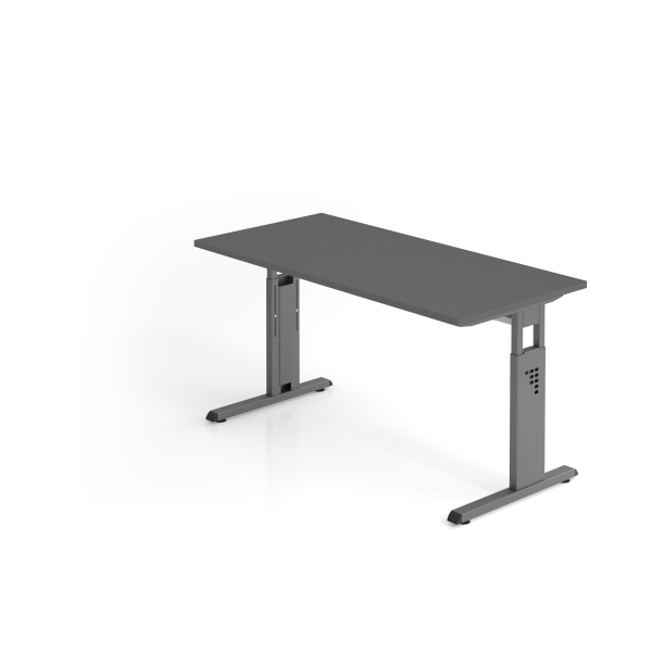 4032062322239 - Schreibtisch VOS manuell höhenverstellbar 85cm (H) 140x672cm (BxT) Graphit   graphit 4032062322239 Hammerbacher