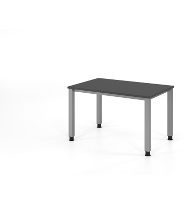 Schreibtisch VQS, manuell h&ouml;henverstellbar, 81cm (H), 120x80cm (BxT), graphit / silber