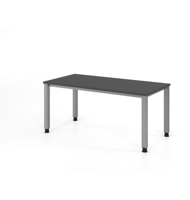 Schreibtisch VQS, manuell h&ouml;henverstellbar, 81cm (H), 160x80cm (BxT), graphit / silber