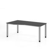 Schreibtisch VQS, manuell h&ouml;henverstellbar, 81cm (H), 180x100cm (BxT), graphit / silber