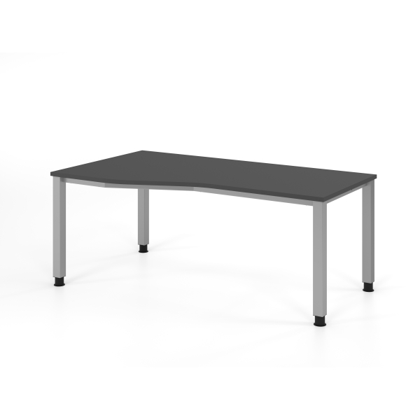 4032062322284 - Schreibtisch VQS manuell höhenverstellbar 81cm (H) 180x100cm (BxT) Graphit   silber 4032062322284 Hammerbacher
