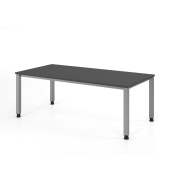 Schreibtisch VQS, manuell h&ouml;henverstellbar, 81cm (H), 200x100cm (BxT), graphit / silber