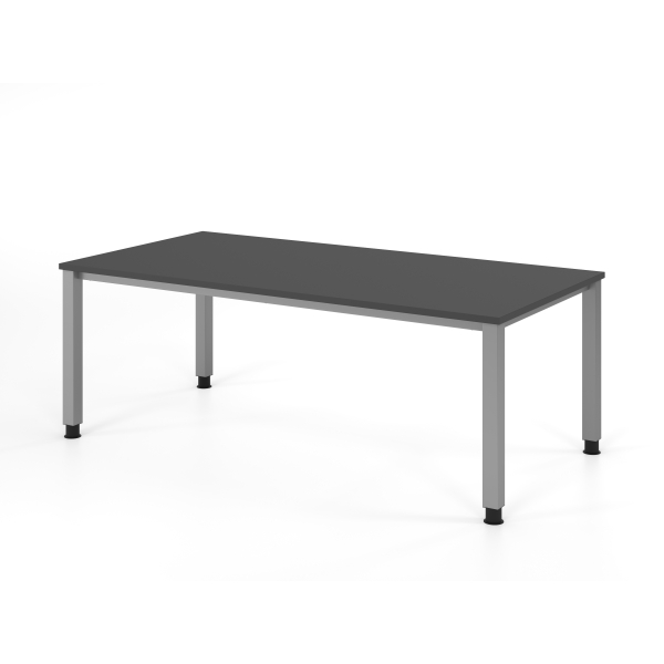 4032062322307 - Schreibtisch VQS manuell höhenverstellbar 81cm (H) 200x100cm (BxT) Graphit   silber 4032062322307 Hammerbacher