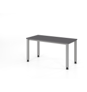 Schreibtisch VQS, manuell h&ouml;henverstellbar, 81cm (H), 140x67,2cm (BxT), graphit / silber