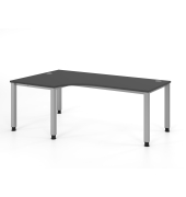 Schreibtisch VQS, manuell h&ouml;henverstellbar, 81cm (H), 200x120cm (BxT), graphit / silber