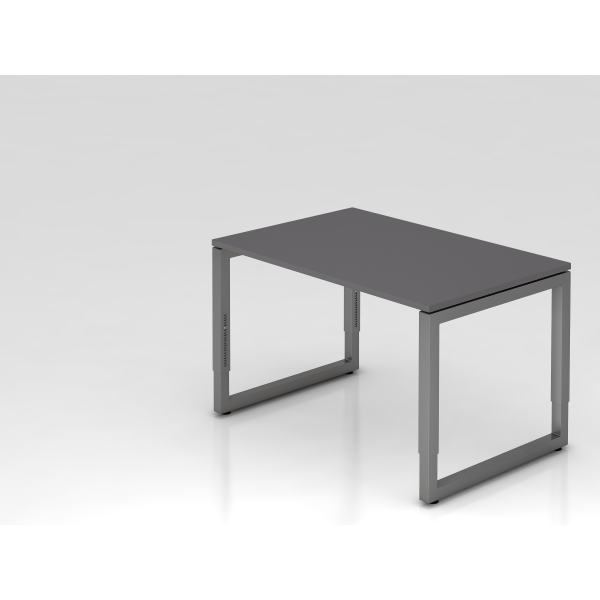 4032062322352 - eurokraft pro Schreibtisch mit Gestell aus Vierkant-Stahlrohr Höhe 650 - 850 mm BxT 1200 x 800 mm graphit   graphit