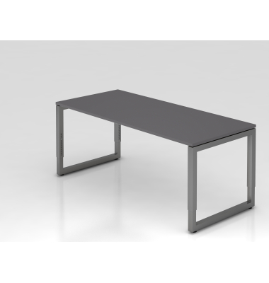 Schreibtisch VRS, manuell h&ouml;henverstellbar, 85cm (H), 180x80cm (BxT), graphit / graphit