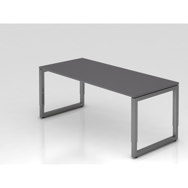 4032062322376 - eurokraft pro Schreibtisch mit Gestell aus Vierkant-Stahlrohr Höhe 650 - 850 mm BxT 1800 x 800 mm graphit   graphit
