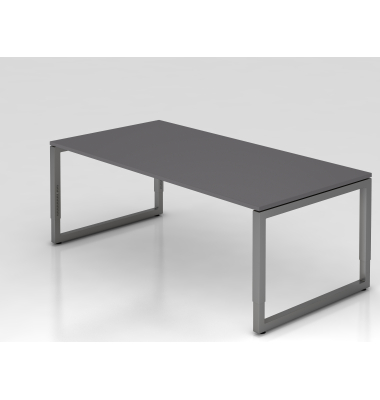 Schreibtisch VRS, manuell h&ouml;henverstellbar, 85cm (H), 200x100cm (BxT), graphit / graphit