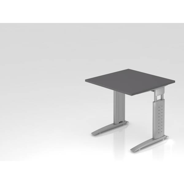 4032062322406 - Schreibtisch VUS manuell höhenverstellbar 86cm (H) 80x80cm (BxT) Graphit   silber 4032062322406 Hammerbacher