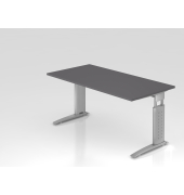 Schreibtisch VUS, manuell h&ouml;henverstellbar, 86cm (H), 160x80cm (BxT), graphit / silber