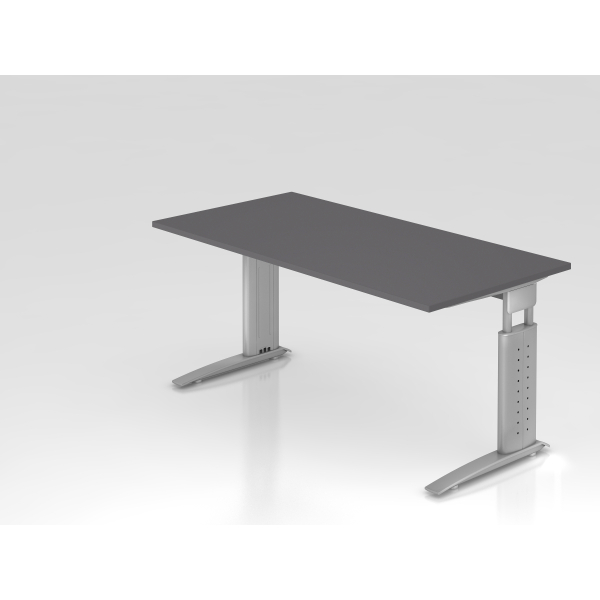 4032062322420 - Schreibtisch VUS manuell höhenverstellbar 86cm (H) 160x80cm (BxT) Graphit   silber 4032062322420 Hammerbacher
