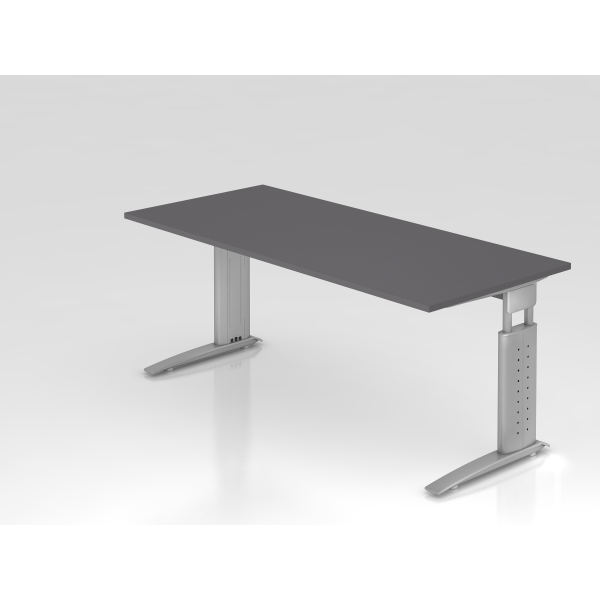 4032062322444 - Schreibtisch VUS manuell höhenverstellbar 86cm (H) 180x80cm (BxT) Graphit   silber 4032062322444 Hammerbacher