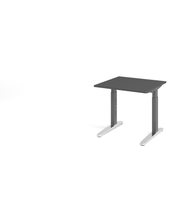 Schreibtisch VXB, manuell h&ouml;henverstellbar, 85cm (H), 80x80cm (BxT), graphit / graphit