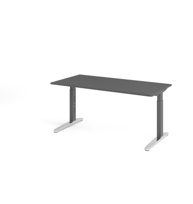 Schreibtisch VXB, manuell h&ouml;henverstellbar, 85cm (H), 160x80cm (BxT), graphit / graphit
