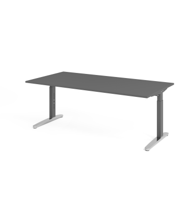 Schreibtisch VXB, manuell h&ouml;henverstellbar, 85cm (H), 200x100cm (BxT), graphit / graphit