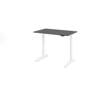 Sitz-Steh-Schreibtisch VXBHM, elektrisch h&ouml;henverstellbar, 129cm (H), 120x80cm (BxT), graphit / wei&szlig;
