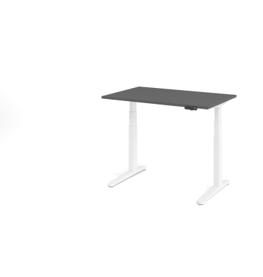 Sitz-Steh-Schreibtisch VXBHM, elektrisch h&ouml;henverstellbar, 129cm (H), 120x80cm (BxT), graphit / wei&szlig;