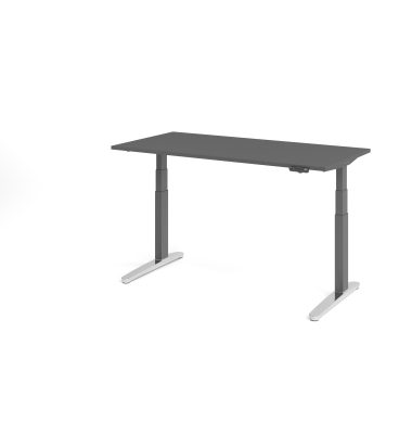 Sitz-Steh-Schreibtisch VXBHM, elektrisch h&ouml;henverstellbar, 129cm (H), 160x80cm (BxT), graphit / graphit