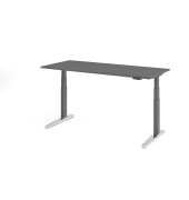 Sitz-Steh-Schreibtisch VXBHM, elektrisch h&ouml;henverstellbar, 129cm (H), 180x80cm (BxT), graphit / graphit