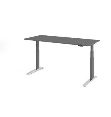 Sitz-Steh-Schreibtisch VXBHM, elektrisch h&ouml;henverstellbar, 129cm (H), 180x80cm (BxT), graphit / graphit
