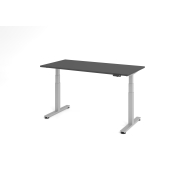 Sitz-Steh-Schreibtisch VXDSM, elektrisch h&ouml;henverstellbar, 127cm (H), 160x80cm (BxT), graphit / silber