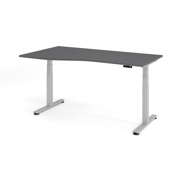 4032062322659 - Sitz-Steh-Schreibtisch VXDSM elektrisch höhenverstellbar 127cm (H) 180x100cm (BxT) Graphit   silber 4032062322659 Hammerbach