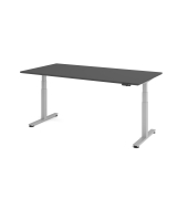 Sitz-Steh-Schreibtisch VXDSM, elektrisch h&ouml;henverstellbar, 127cm (H), 200x100cm (BxT), graphit / silber