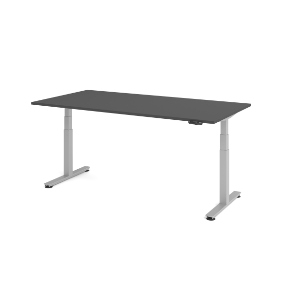 4032062322673 - Sitz-Steh-Schreibtisch VXDSM elektrisch höhenverstellbar 127cm (H) 200x100cm (BxT) Graphit   silber 4032062322673 Hammerbach