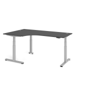 Sitz-Steh-Schreibtisch VXDSM, elektrisch h&ouml;henverstellbar, 127cm (H), 200x120cm (BxT), graphit / silber