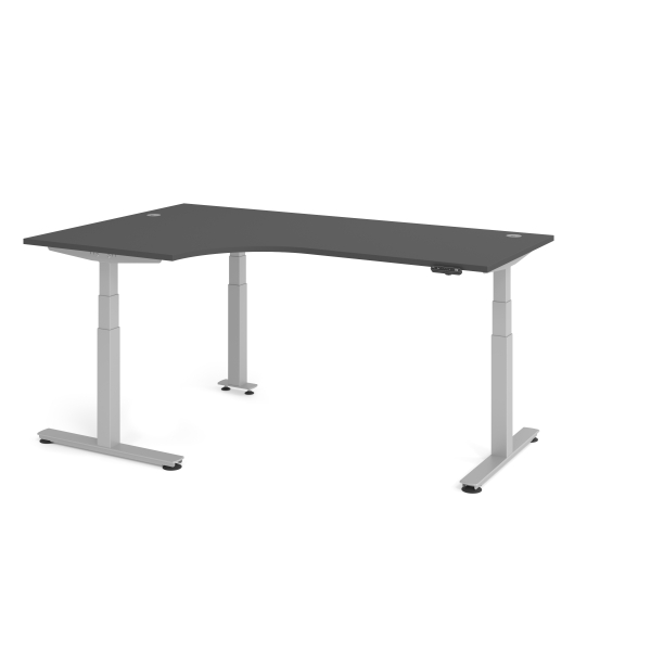 4032062322680 - Sitz-Steh-Schreibtisch VXDSM elektrisch höhenverstellbar 127cm (H) 200x120cm (BxT) Graphit   silber 4032062322680 Hammerbach
