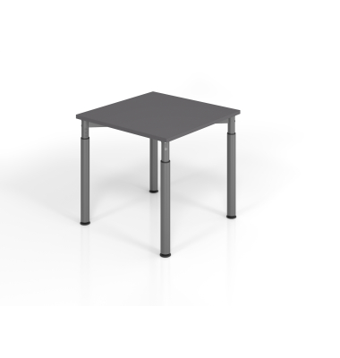 Schreibtisch VYS, manuell h&ouml;henverstellbar, 82cm (H), 80x80cm (BxT), graphit / graphit