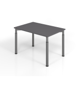 Schreibtisch VYS, manuell h&ouml;henverstellbar, 82cm (H), 120x80cm (BxT), graphit / graphit