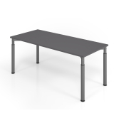 Schreibtisch VYS, manuell h&ouml;henverstellbar, 82cm (H), 180x80cm (BxT), graphit / graphit
