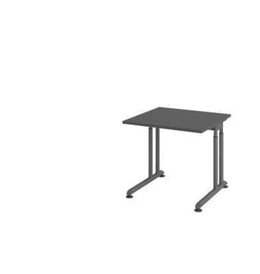 Schreibtisch VZS, manuell h&ouml;henverstellbar, 82cm (H), 80x80cm (BxT), graphit / graphit