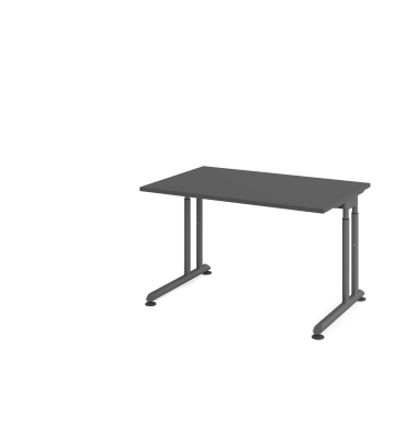 Schreibtisch VZS, manuell h&ouml;henverstellbar, 82cm (H), 120x80cm (BxT), graphit / graphit