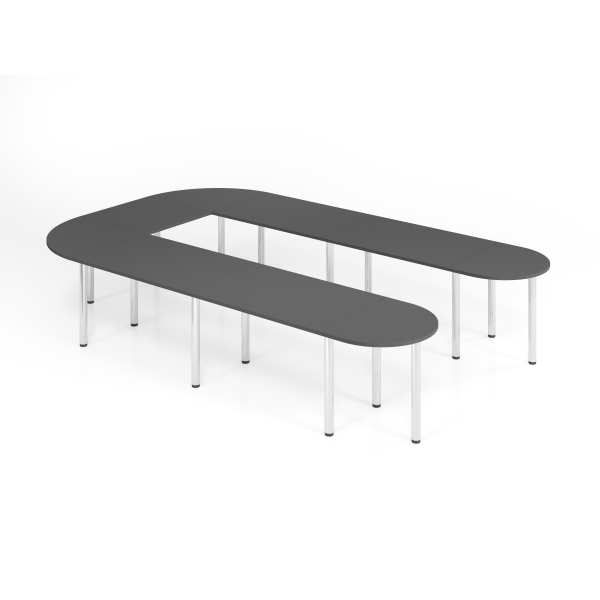 4032062323038 - Konferenztisch VSETK manuell höhenverstellbar 74cm (H) 380x240cm (BxT) Graphit   chrom 4032062323038 Hammerbacher