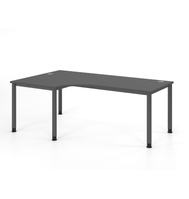 Schreibtisch VHS, manuell h&ouml;henverstellbar, 81cm (H), 200x120cm (BxT), graphit / graphit