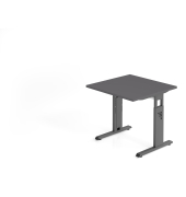 Schreibtisch VOS, manuell h&ouml;henverstellbar, 85cm (H), 80x80cm (BxT), graphit / graphit